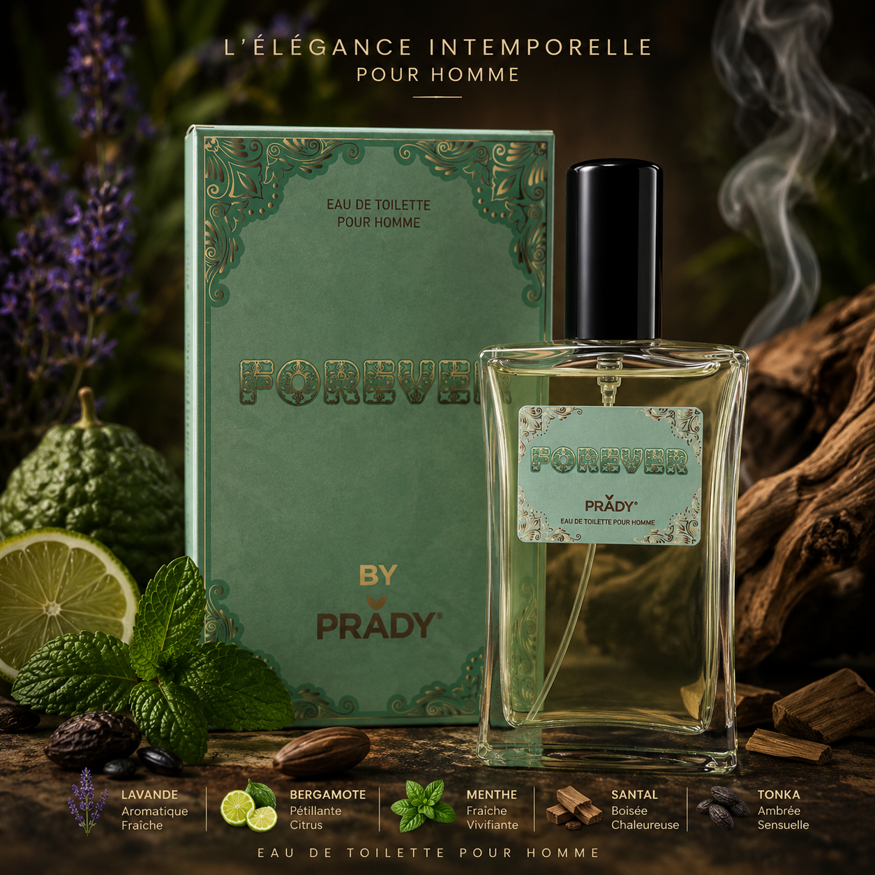 Lot de 6 Pièces - Eau de Toilette Forever 90ML Homme - Prady