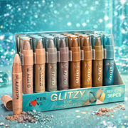 Lot de 36 Pièces - Crayons Jumbo Fards à Paupières Metalique  Irisés -  Yes Love