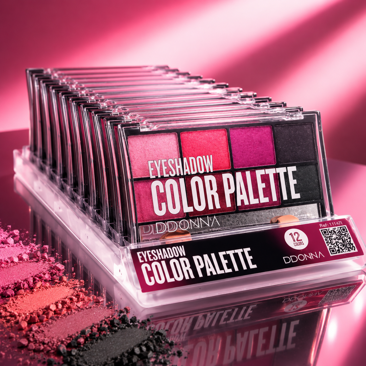 Set of 12 Planet Pink Eyeshadows - D'donna 11147