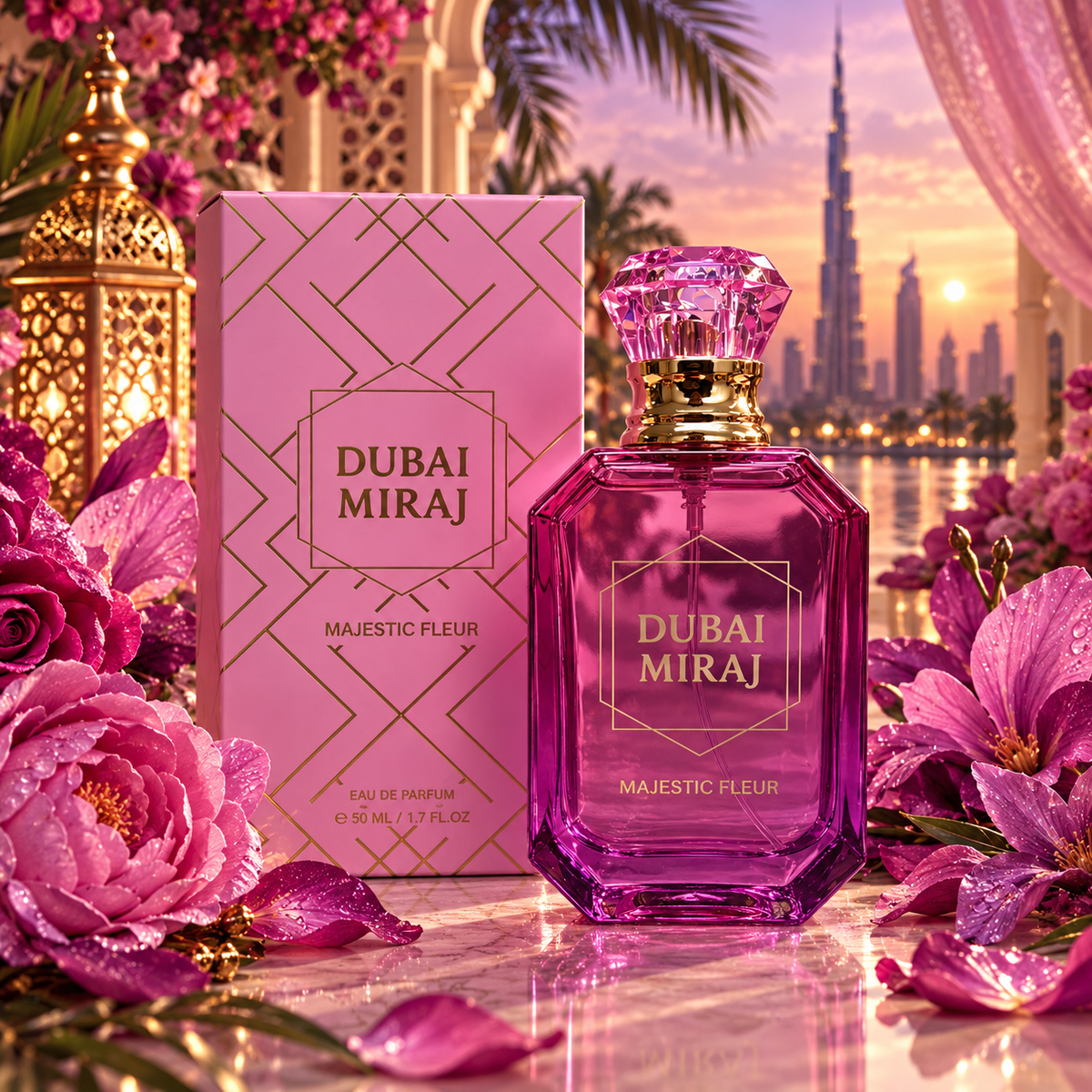 Lot de 6 Pièces - Eau de Parfum 50ML Majestic Fleur - Dubai Miraj