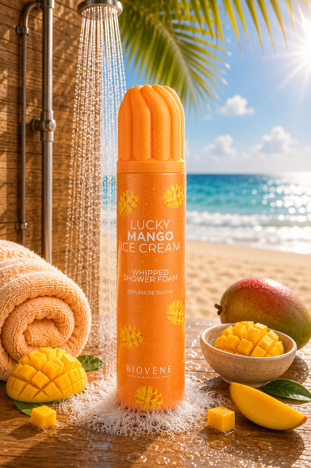 Lot de 6 Pièces - Mousse de Douche Lucky Mango Ice Cream 250ml - Biovene Barcelona