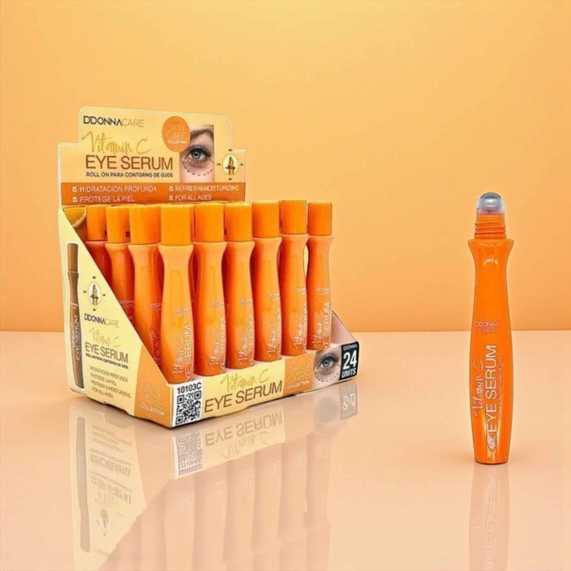 SERUM APPLICATEUR ROLL ON CONTOUR DES YEUX VITAMINE C 10103 C D'DONNA