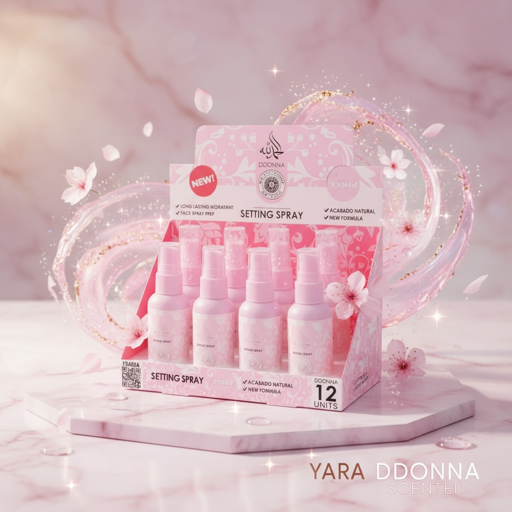 Lot de 12 (1,20€ La pièce) - Spray Fixateur de Maquillage Pinky - D'Donna