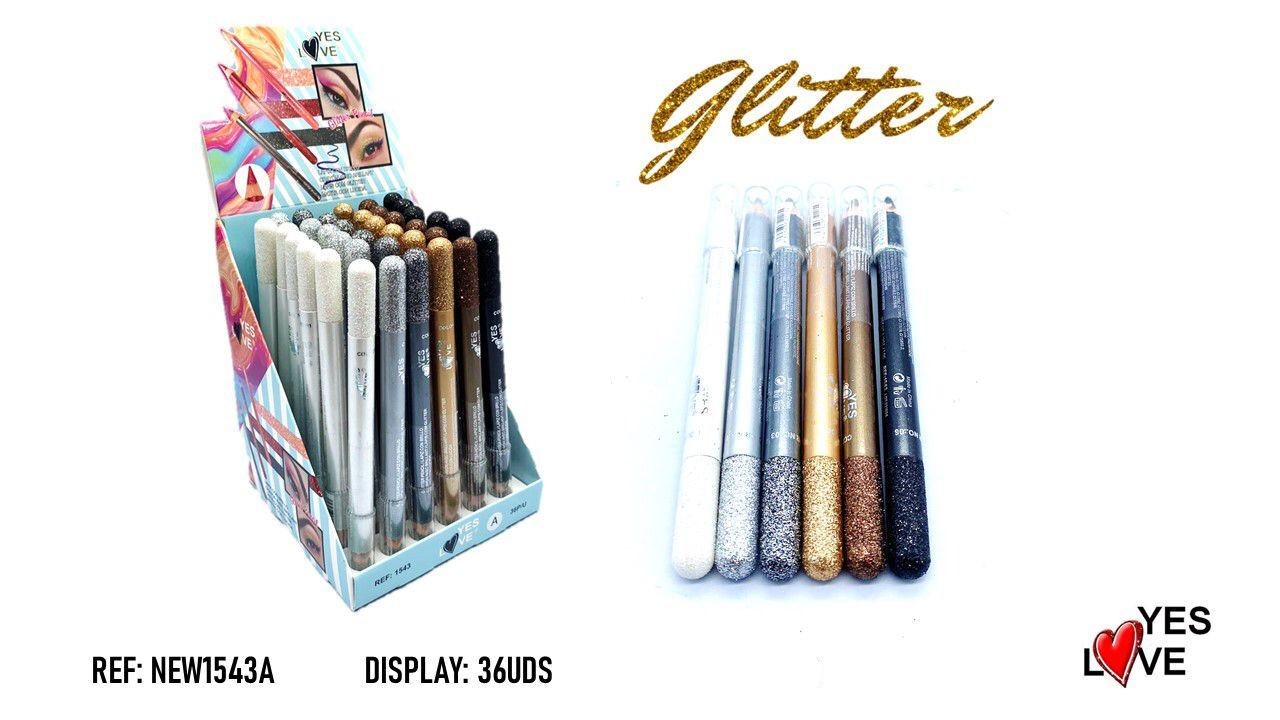 Lot de 36 (0,60€ la pièce) Crayons Pailleté - YES LOVE 1543A